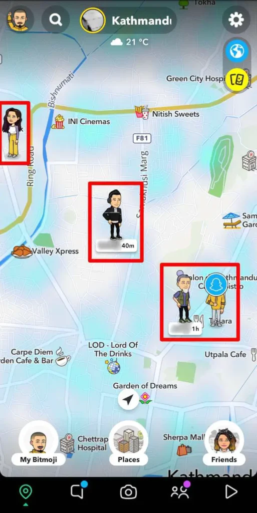 Step 4 Look At The Bitmoji's | How Accurate Is A Snapchat Map