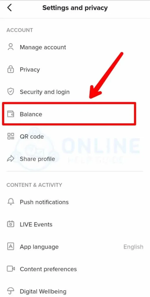 Step 5 Go To Balance | TikTok Recharge Online