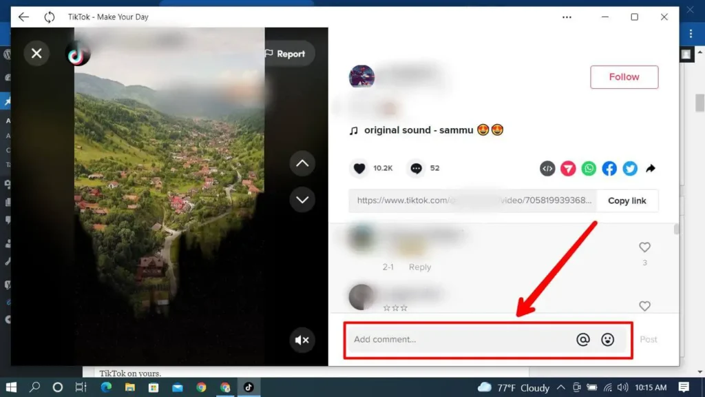 Step 5 Type What You Want | How To Comment On TikTok Videos On PC