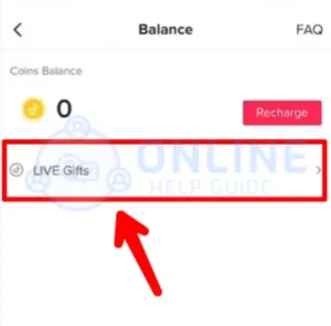 Step 6 Click Live Gifts | Cash Out Your TikTok Coins