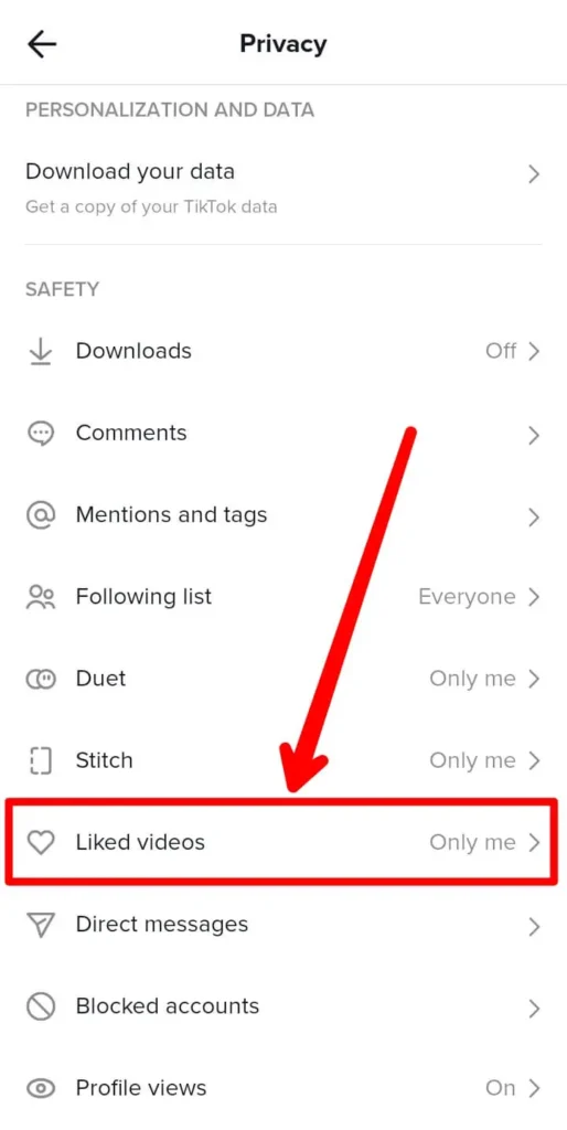 Step 6 Click On Liked Videos | Check My Liked Videos On TikTok 