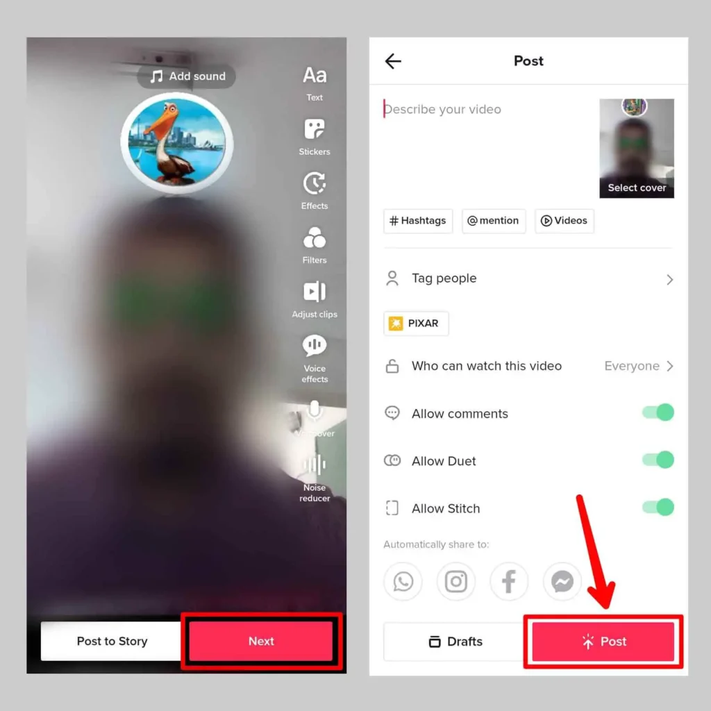Step 6 Share On TikTok | Get What Disney Character Are You Filter On TikTok