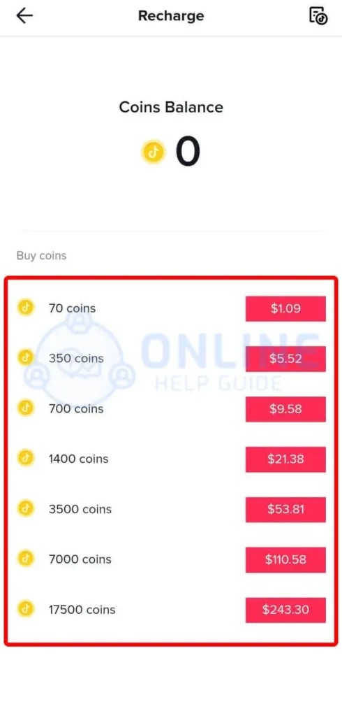 Step 7 Choose The Amounts Of Coins | Cash Out Your TikTok Coins
