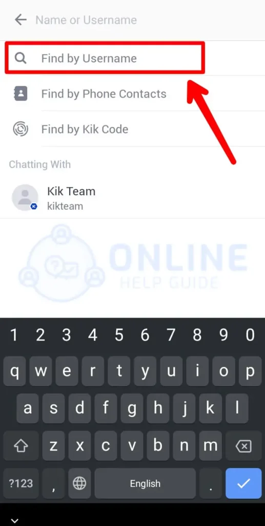 Step 3 Tap The Find By Username Feature | Can My Contacts Find Me On Kik