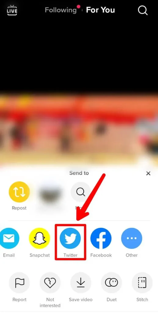 Step 4 Select Twitter From The Menu | Tweet A Tiktok Video