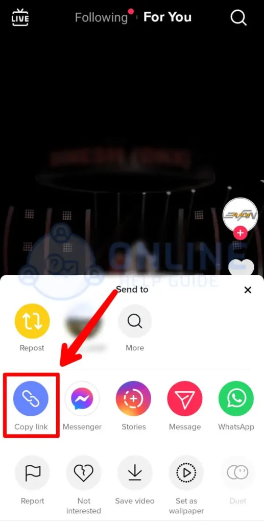 Step 4 Tap On Copy Link Button