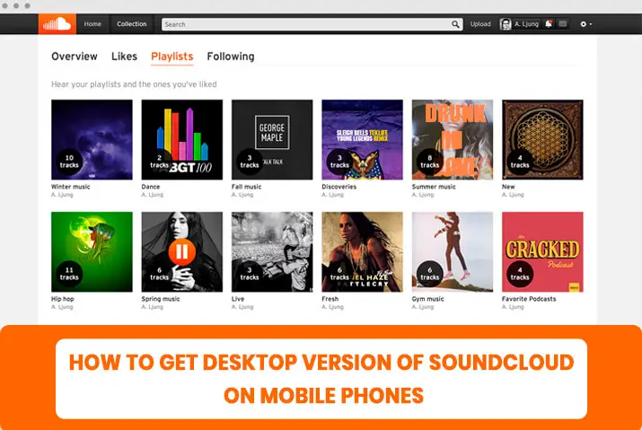 How to get desktop version of Soundcloud on mobile phones