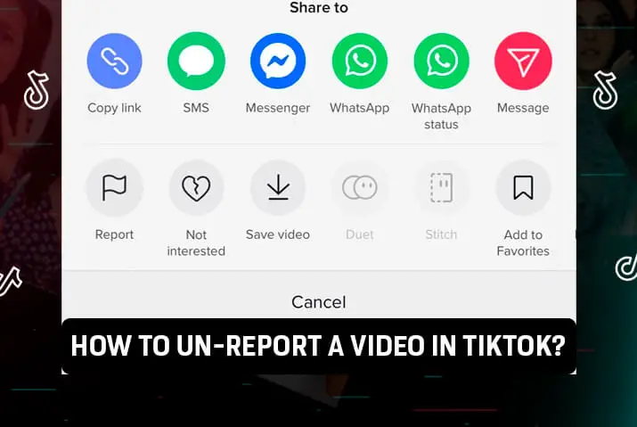 How to unreport a video in Tiktok