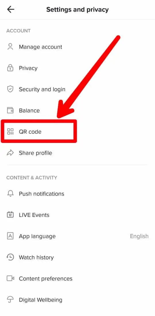 Press On QR Code Option