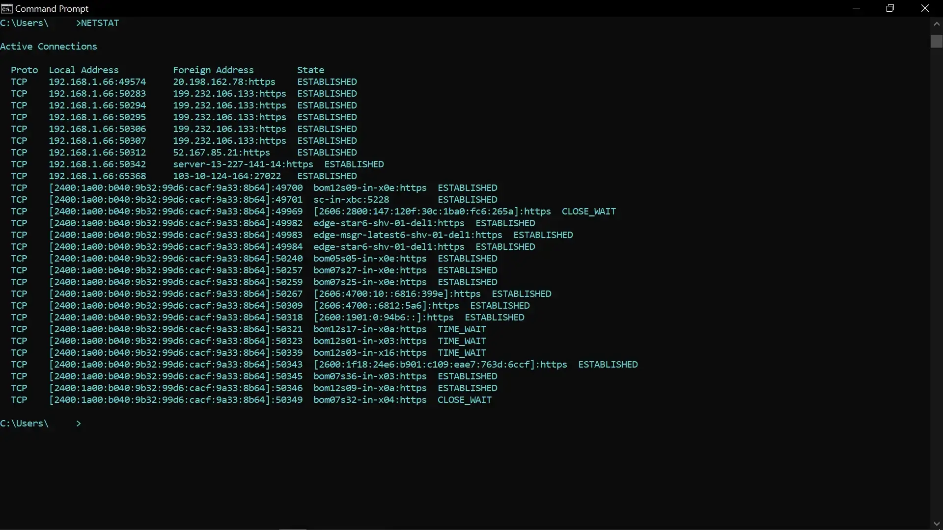 Using NETSTAT Command