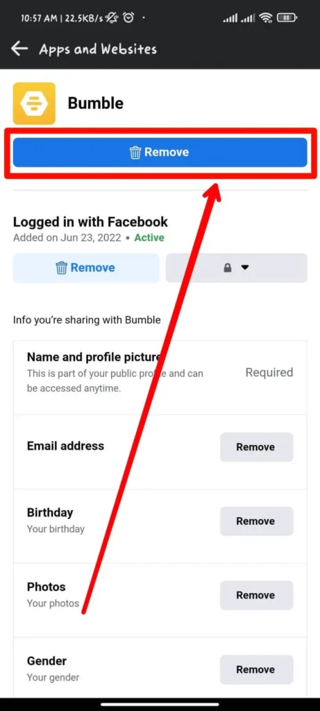 Step 6 Tap Remove | Restore Your Bumble Account