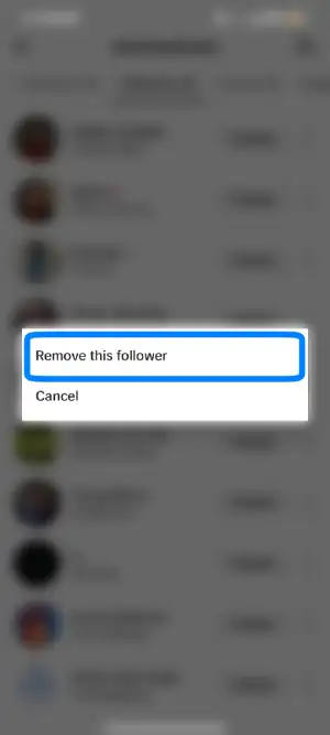 Hit Remove This Follower