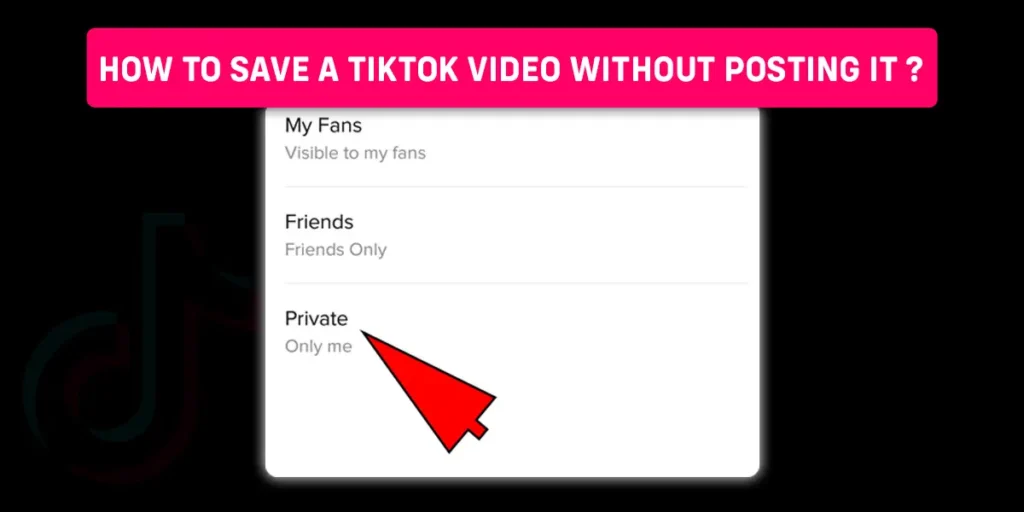 How To Save A TikTok Video Without Posting It