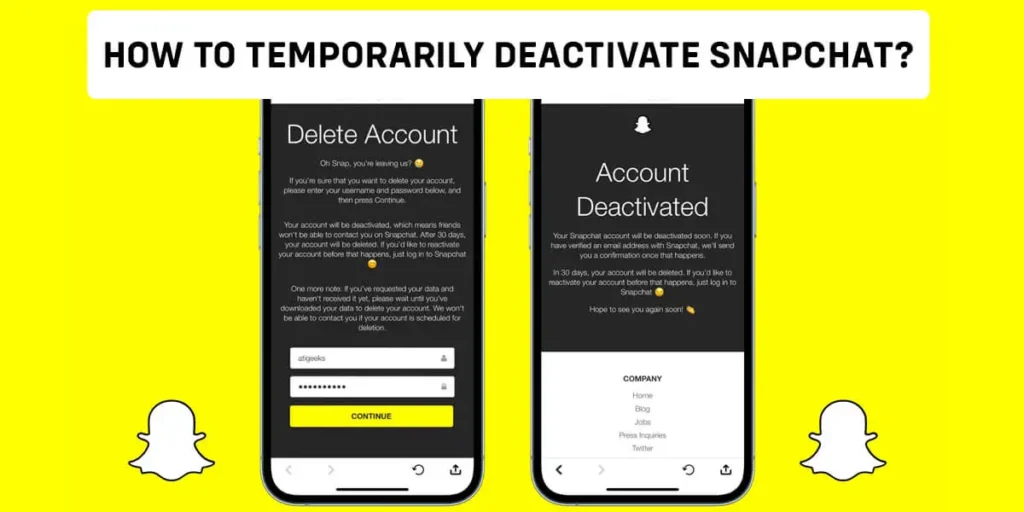 How to Temporarily Deactivate Snapchat