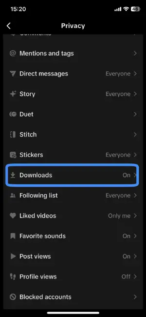 Step 5: Tap On “Downloads”