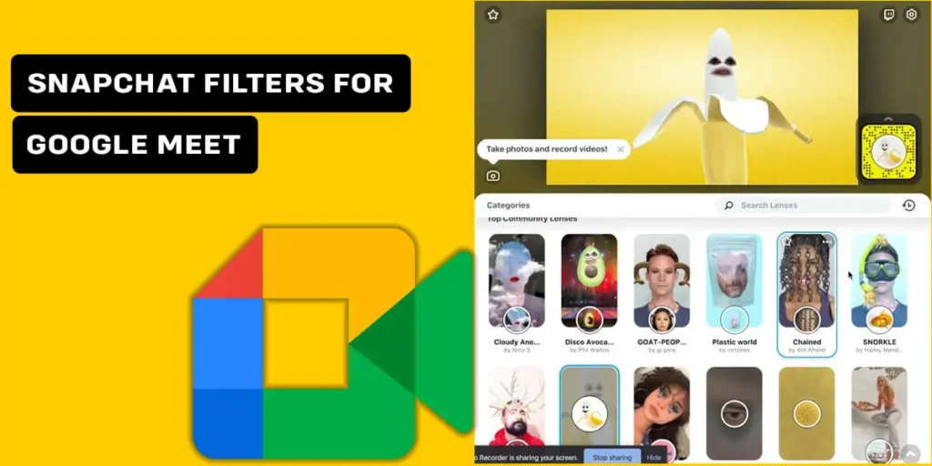 snapchat filters for google meet