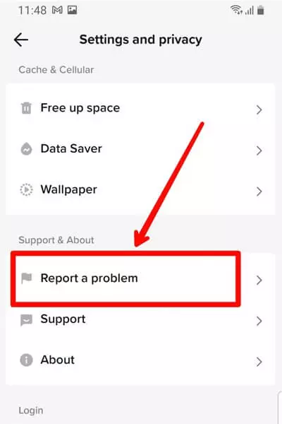 Step 4 Tap on Report a problem