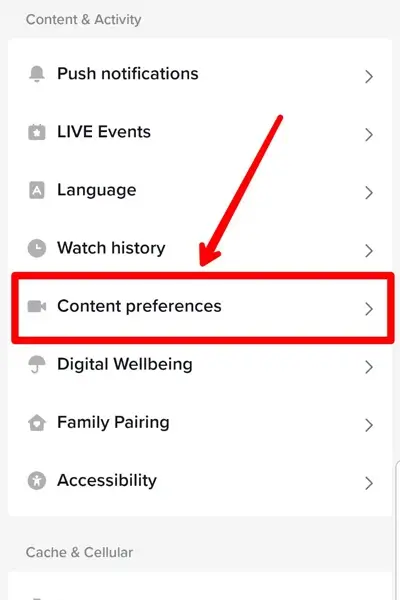 Step 5 Tap on Content Preference