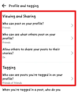 Step 6 Choose Viewing and Sharing and Tagging