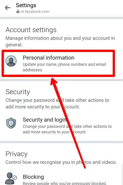 Step 4 Tap on Personal Information