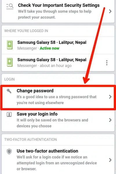 Step 5 Tap on the Change Password