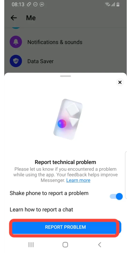 Click on Report problem