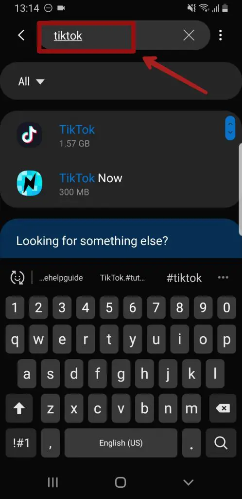 Search through the list of apps for TikTok | enable camera access on tiktok