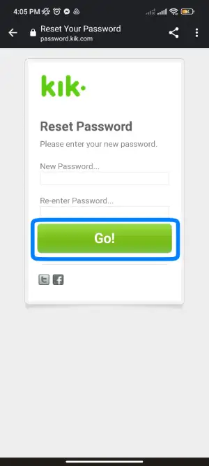 Click On Go And Confirm the Password Reset