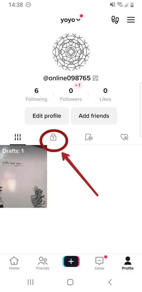 To access the TikToks, you have posted privately, tap the padlock icon | Transfer TikTok Drafts To Another Phone