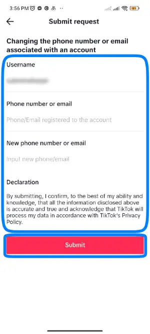 Remove Phone Number and Submit | Delete Tiktok Account Without Phone Number