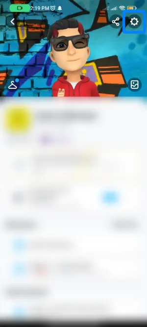 Click On The Setting Gear | Take A Screenshot On Snapchat