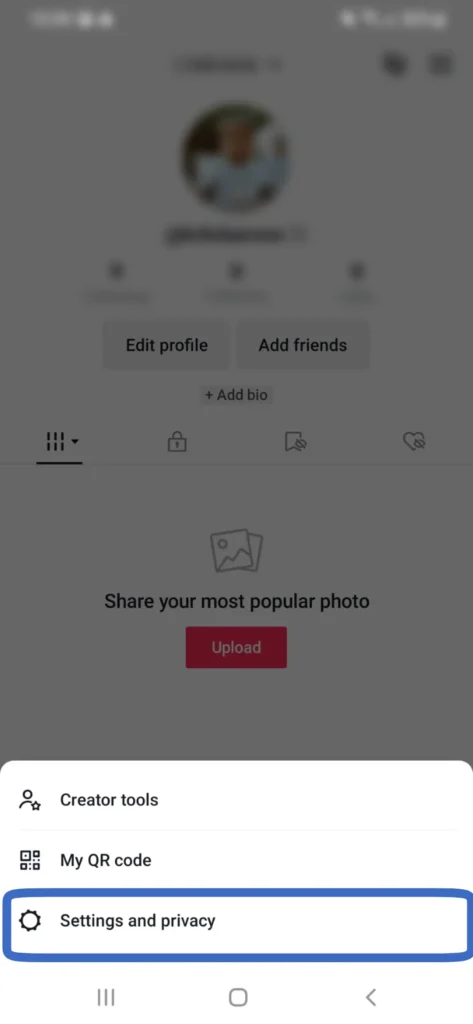 bring up the settings and privacy screen. | See Who Liked Someone Else's Comment On Tiktok