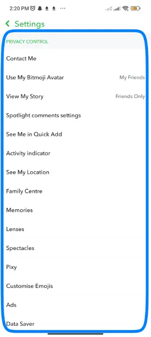 Scroll Down The Settings Menu | Quick Add Not Working On Snapchat