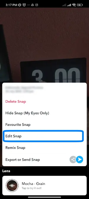 Click Edit Snap | Snapchat Filters on Camera Roll Pictures