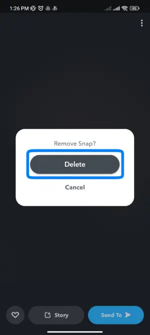 Click On The Delete Snap
