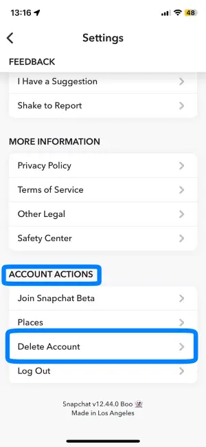 Navigate To “ACCOUNT ACTIONS”