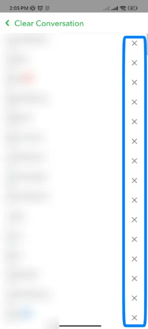 Tap On “X” To Clear The Conversation