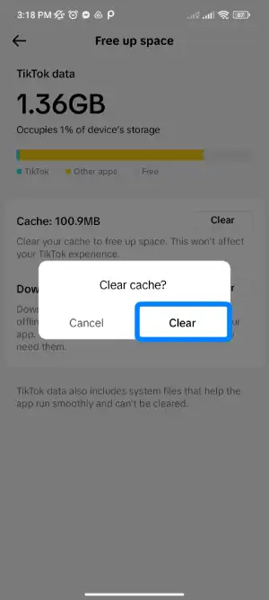 Finalize Cache Clearance