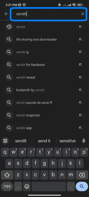 Search for Sendit
