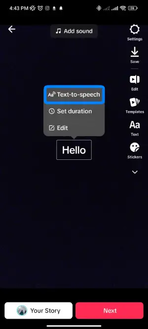 Select “Text-To-Speech”