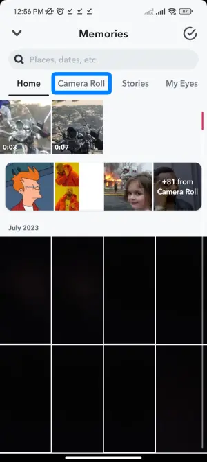 Tap On The “Camera Roll” Option | Snapchat Camera Roll Not Showing All Photos