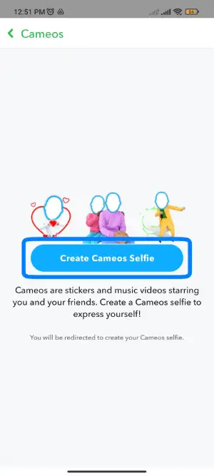 Tap On Create A Cameo