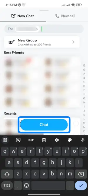 Tap On The “Chat” Option