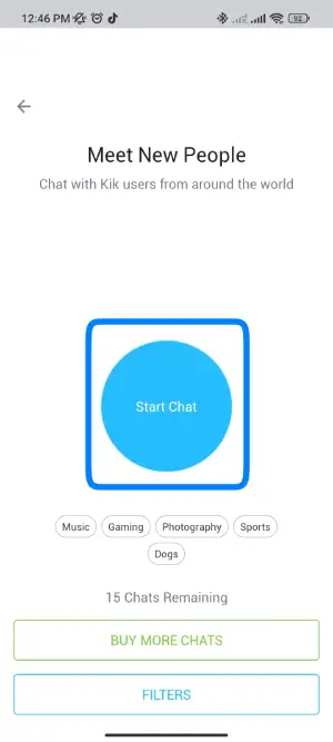 Tap on Start Chat
