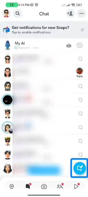 Tap on the Chat Icon