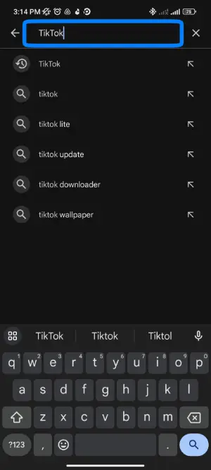 Step 2: Search TikTok App