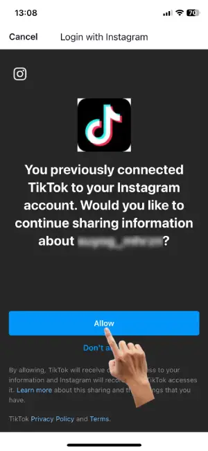 Step 5: Link Your TikTok To Instagram